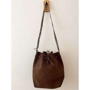 Mansur Gavriel Brown Suede Bucket Bag